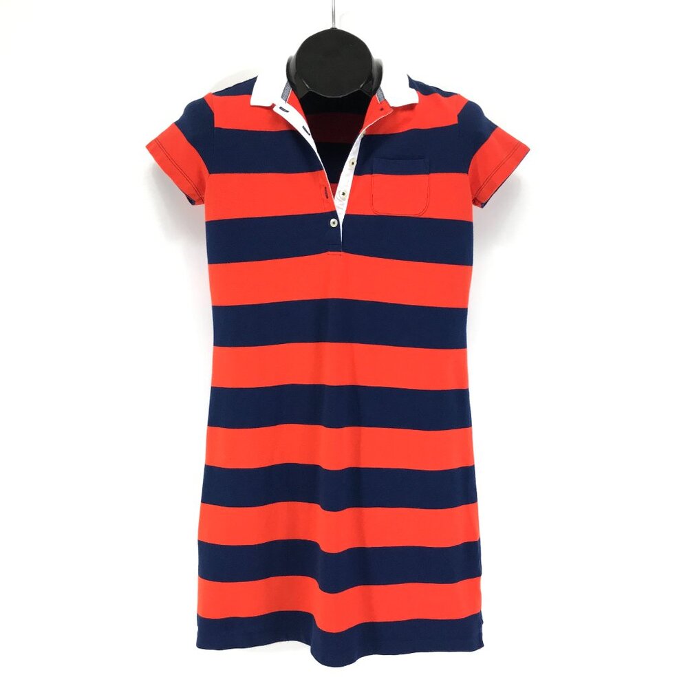 Lands' End Rugby Polo Dress Women's XS Petite / 2-4 Striped Cotton Blend Summer